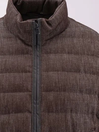 Brunello Cucinelli Women Sparkling Down Jacket With Monili Detail In Brown