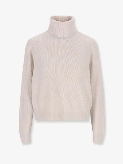 Brunello Cucinelli Women Virgin Wool, Cashmere And Silk Turtleneck In Neutral