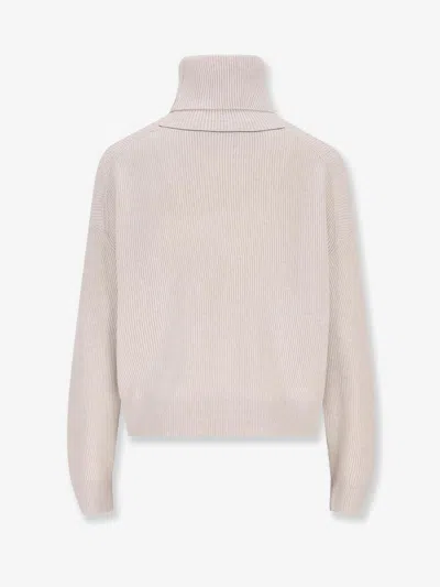 Brunello Cucinelli Women Virgin Wool, Cashmere And Silk Turtleneck In Neutral