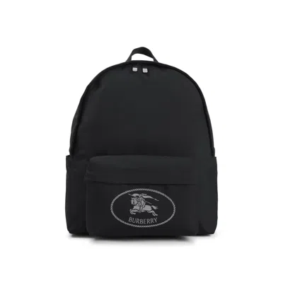 Burberry Black Backpack With Spacious Design And Padded Straps