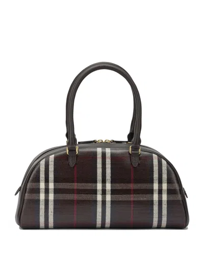 Burberry Structured Check Pattern Crossbody Bag In Multi