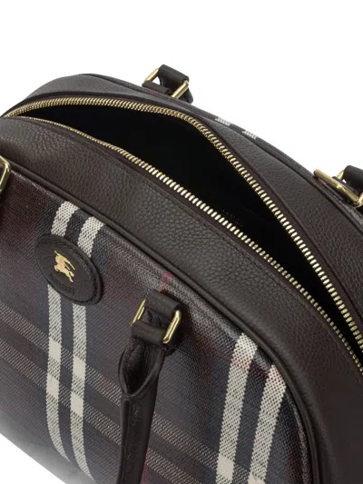 Burberry Structured Check Pattern Crossbody Bag In Multi