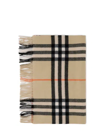 Burberry Women Wide Check Cashmere Scarf In Brown