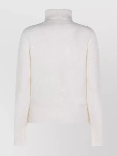Fabiana Filippi Sequin Embellished Turtleneck Knitwear Top In Neutral