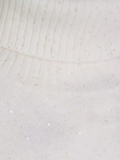 Fabiana Filippi Sequin Embellished Turtleneck Knitwear Top In Neutral
