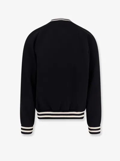 Celine Men Triomphe Teddy Wool Bomber In Black