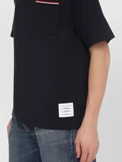 Thom Browne Crew-neck T-shirt With Side Slits And Pocket In Black
