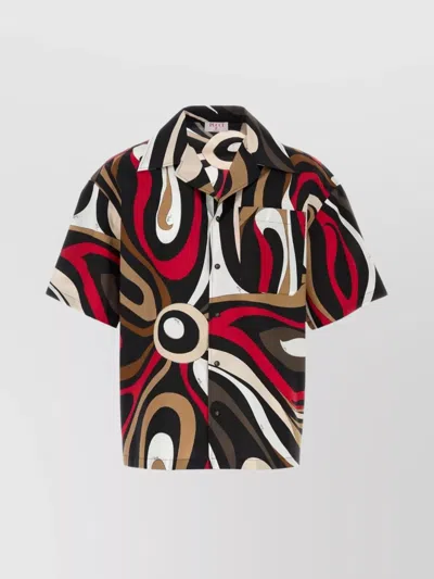 Pucci Short Sleeve Shirt Bold Print In Multi