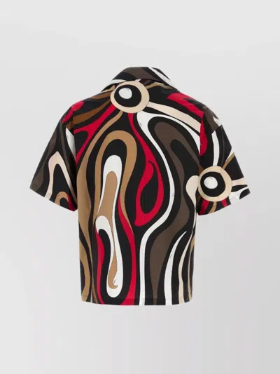 Pucci Short Sleeve Shirt Bold Print In Multi