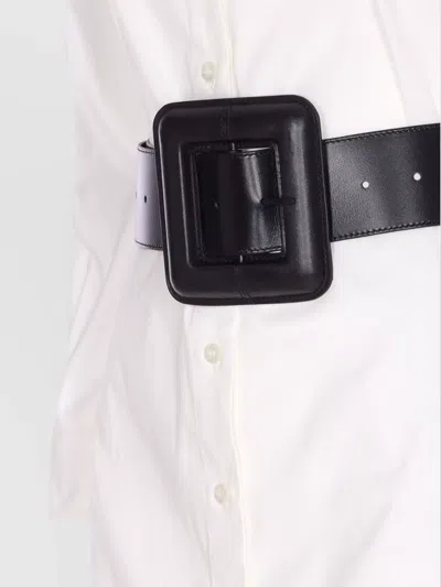 Balenciaga Longline Dress Belted At The Waist In White