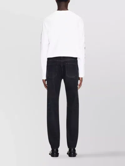 Off-white Straight Trousers With Five-pocket And Loops In Black