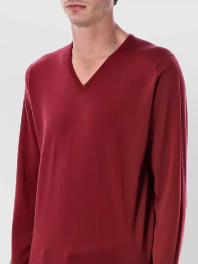 John Smedley Blenheim Extra Fine Merino Wool V-neck Jumper In Burgundy