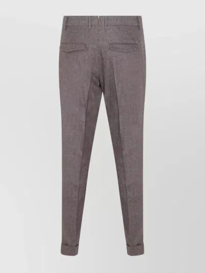 Pt Torino Relaxed Trousers With Pleated Front And Cuffs In Gray