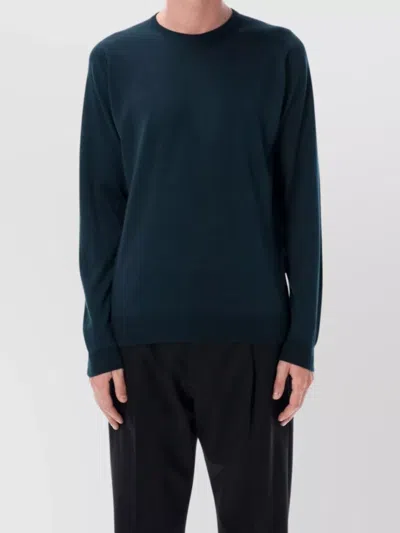 John Smedley Cozy Long Sleeve Knit Sweater In Blue