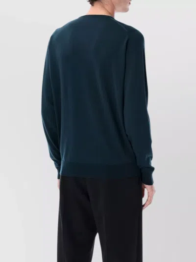John Smedley Cozy Long Sleeve Knit Sweater In Blue