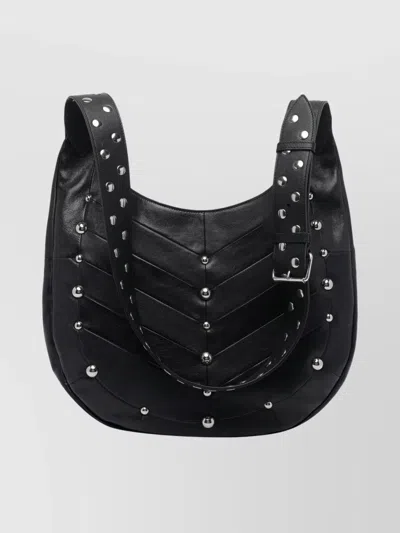 Valentino Garavani Small Hoboho Chevron Quilted Shoulder Bag With Studs In Black