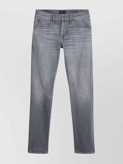 7 For All Mankind Tapered Jeans With Belt Loops And Pockets In Blue