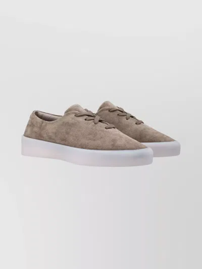 Fear Of God Low-top Round Toe Suede Sneakers With Rubber Sole In Multi