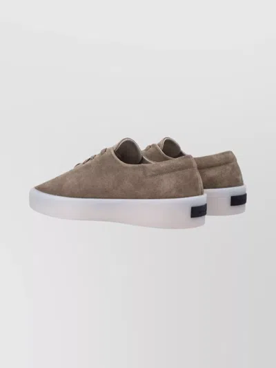 Fear Of God Low-top Round Toe Suede Sneakers With Rubber Sole In Multi