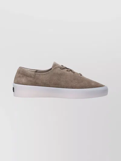 Fear Of God Low-top Round Toe Suede Sneakers With Rubber Sole In Multi