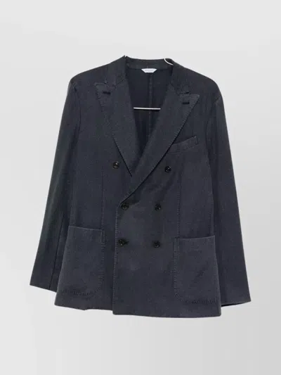 Boglioli Tailored Blazer With Peak Lapels And Pockets In Multi