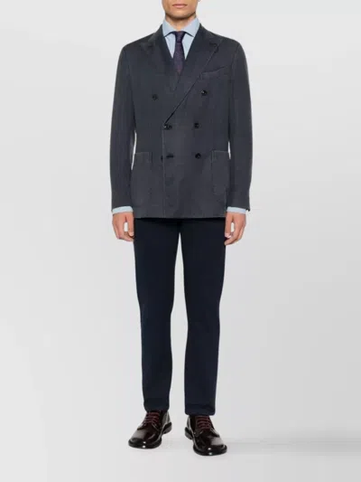 Boglioli Tailored Blazer With Peak Lapels And Pockets In Multi
