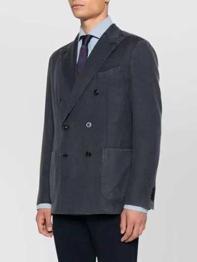 Boglioli Tailored Blazer With Peak Lapels And Pockets In Multi