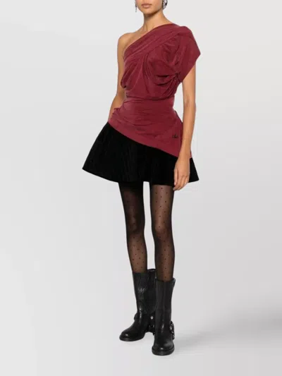 Vivienne Westwood Asymmetric Draped One-shoulder Top In Red