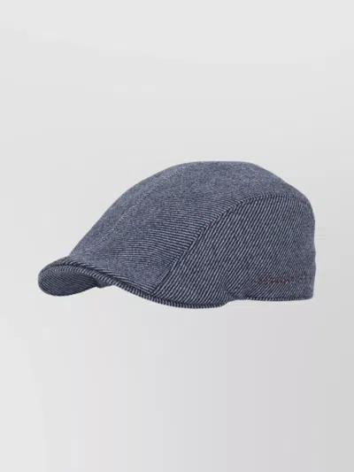 Brunello Cucinelli Wool Flap Cap Curved Brim In Gray