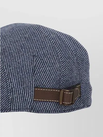 Brunello Cucinelli Wool Flap Cap Curved Brim In Gray
