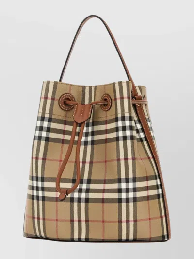 Burberry Printed Canvas Check Bucket Bag