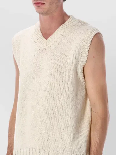 Howlin' Sleeveless V-neck Knit Vest In Neutral