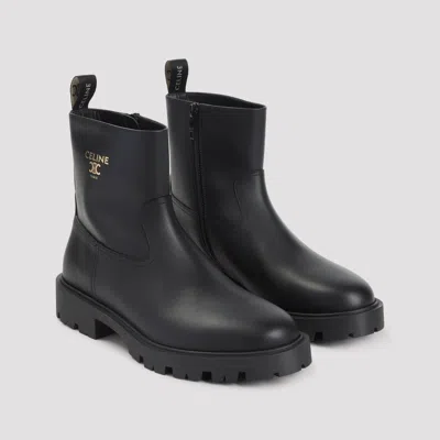 Celine Chunky Sole Round Toe Zipped Boot In Multi