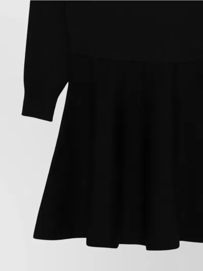 Roberto Collina Long-sleeved Wool Flared Dress Clothing In Black