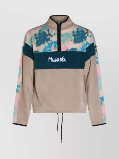 Mauna Kea Modern Color Block Jacket Drawstring Hem In Neutral