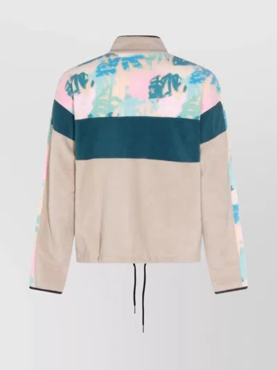 Mauna Kea Modern Color Block Jacket Drawstring Hem In Neutral