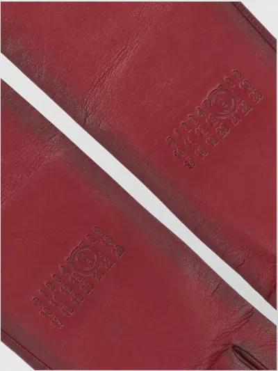 Mm6 Maison Margiela Long Smooth Texture Gloves For Style In Red