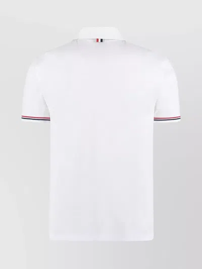 Thom Browne Cotton Polo Shirt Short Sleeves In White
