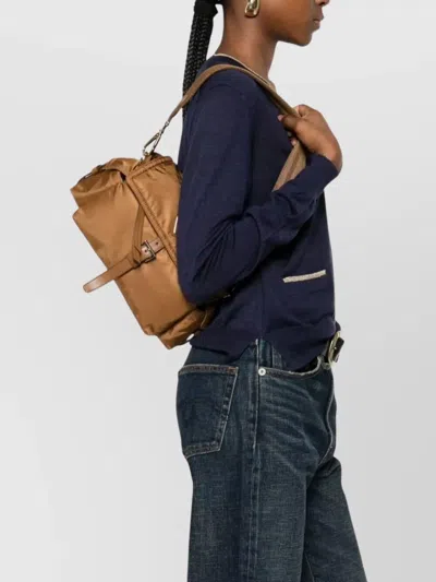 Prada Medium Re-nylon Shoulder Bag Flap In Brown