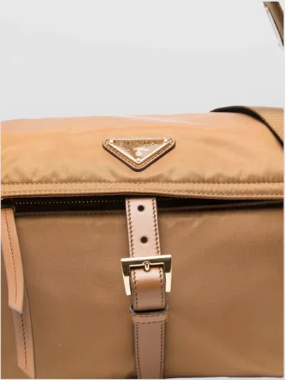 Prada Medium Re-nylon Shoulder Bag Flap In Brown