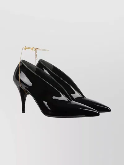 Gucci Musa Vernic Patent Leather Anklet Pumps In Animal Print