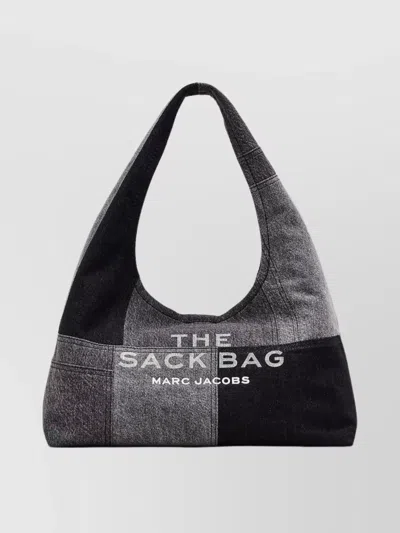 Marc Jacobs Patchwork Cotton Shoulder Bag With Top Handle In Black