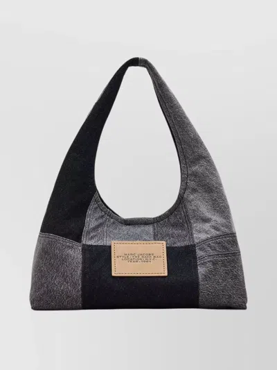 Marc Jacobs Patchwork Cotton Shoulder Bag With Top Handle In Black