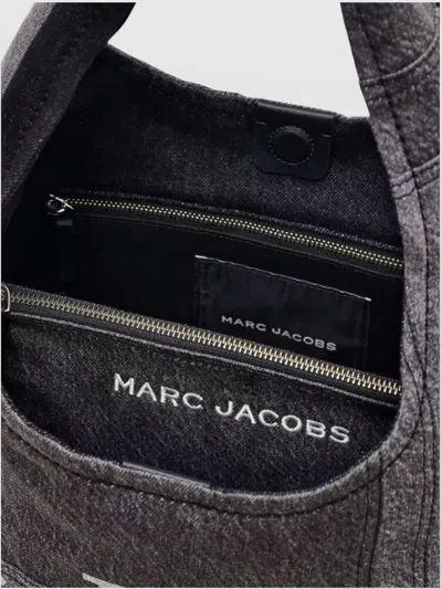 Marc Jacobs Patchwork Cotton Shoulder Bag With Top Handle In Black