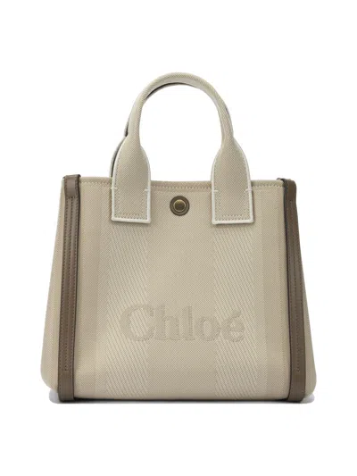 Chloé Carry Crossbody Bags Beige In White