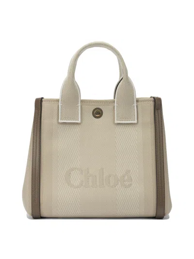 Chloé Carry Crossbody Bags Beige In White
