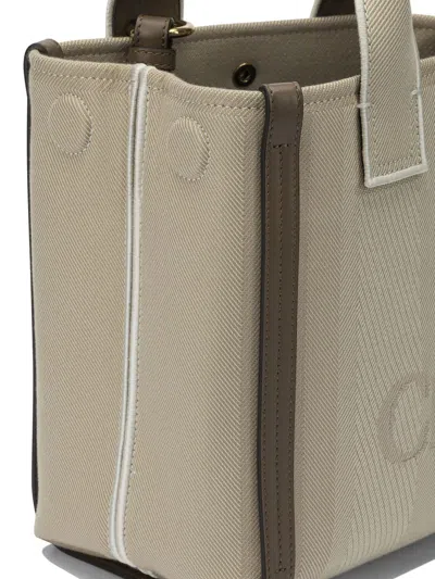 Chloé Carry Crossbody Bags Beige In White