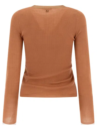 Chloé Wool T-shirt In Brown