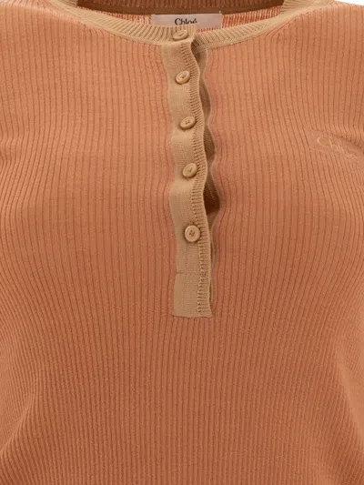 Chloé Wool T-shirt In Brown