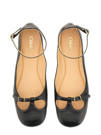 Chloé Black Misty Ballerinas In Black